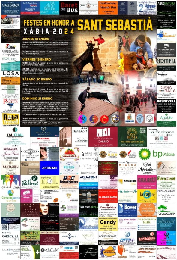 Cartel de las fiestas Sant Sebastià Xàbia 2024 Jávea Xàbia