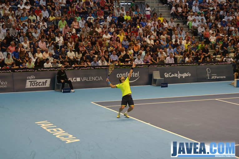 David Ferrer en el ágora durante el partido