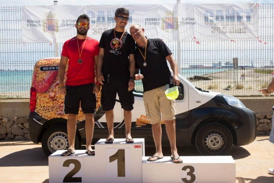 Juan Carlos Sánchez en el podium de Canet d´En Berenguer