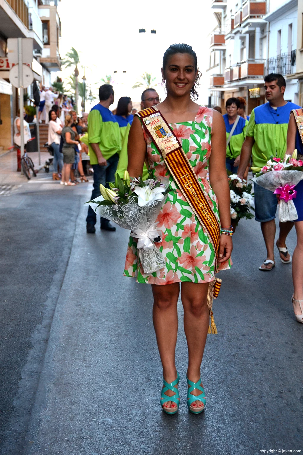 Lucía Andrés Lacueva en la ofrenda a Sant Jaume