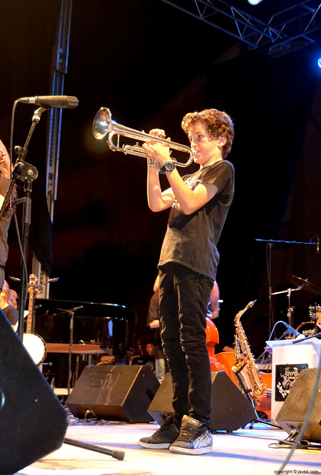 Uno de los miembros más jóvenes de la Sant Andreu Jazz Band