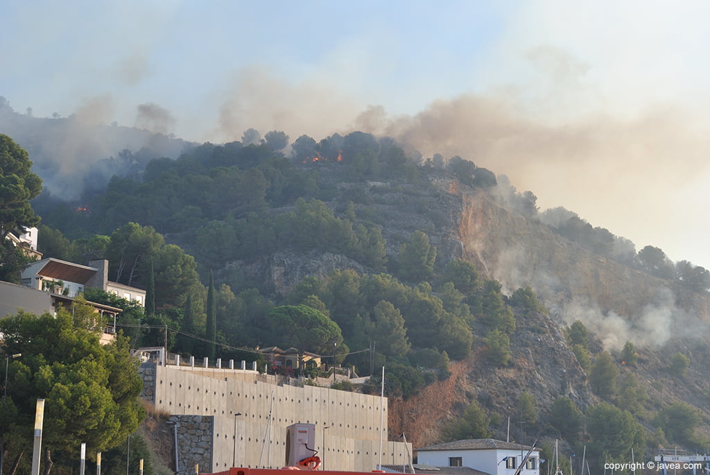 Incendio en Xàbia