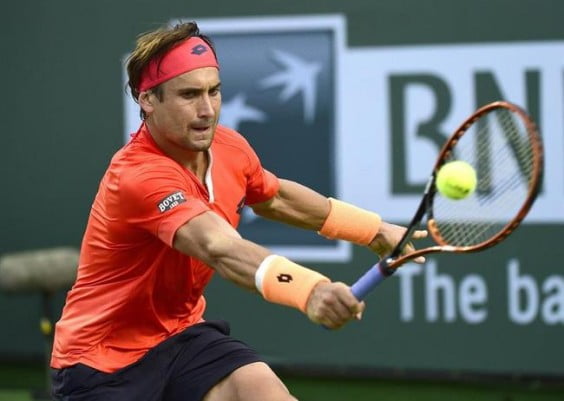 David Ferrer en un golpe de revés.