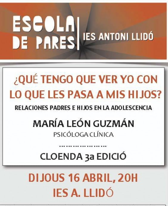 Cartel de la conferencia del IES. Antoni Llidó