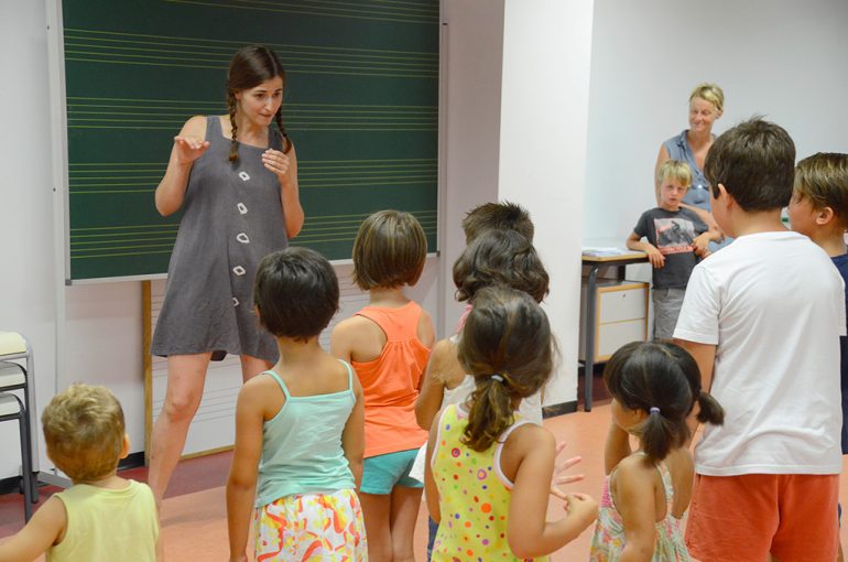 Una de las clases del taller de música