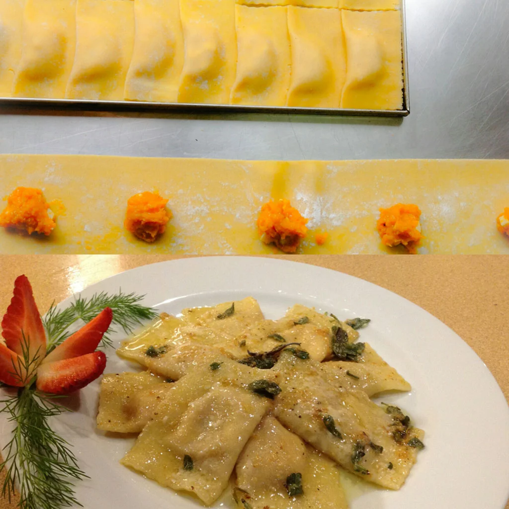 Ravioli de calabaza y queso ahumado La casa Della pasta