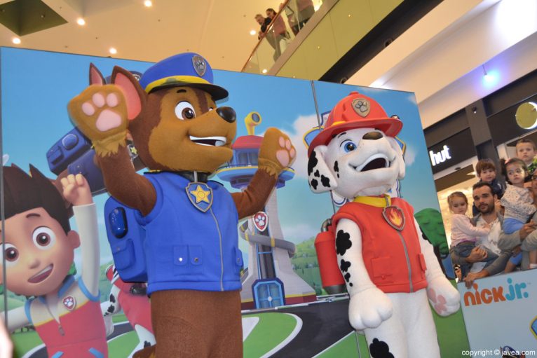 Visita de la Patrulla Canina al Centro Comercial Portal de la Marina - Chase y Marshall