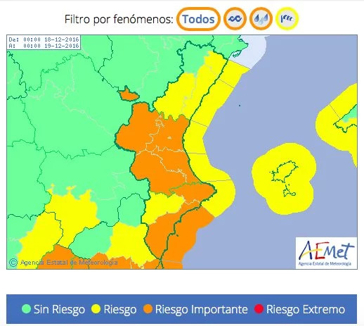 AEMET mantiene la alerta naranja