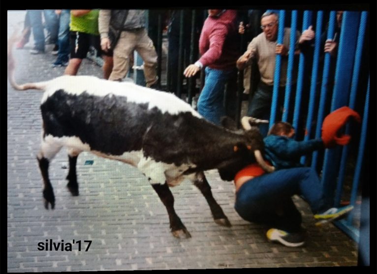 Cogida en los toros del Nazareno