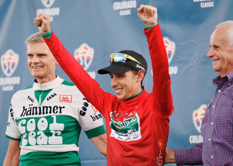 Antonio Molina con su maillot del premio de la montaña