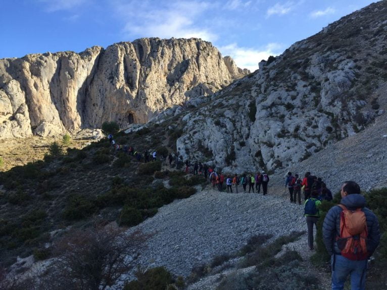 En pleno ascenso a la Malla dels Llops