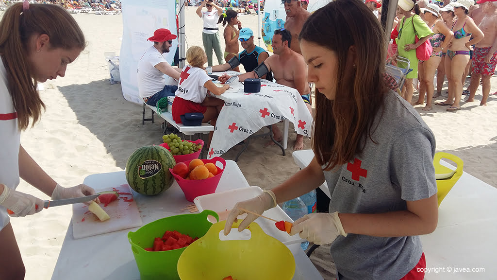 Avituallamiento para combatir la calor