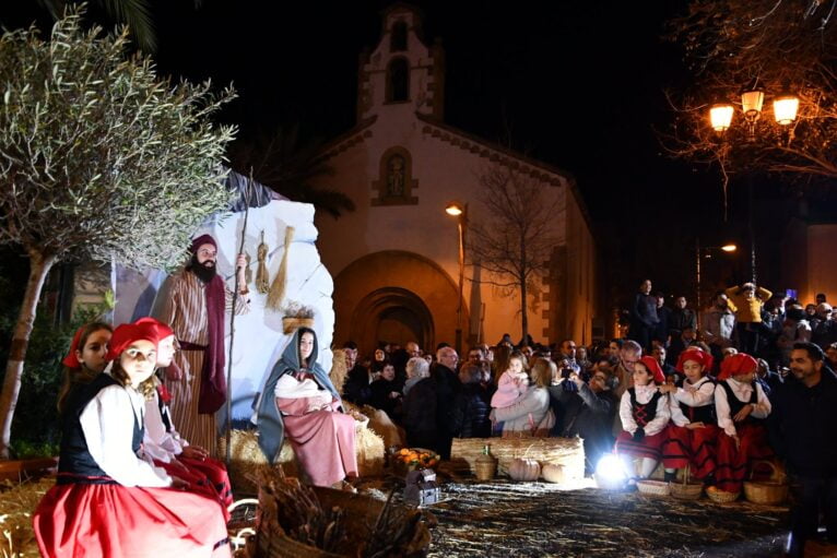 Portal de Belén en la Placeta del Covent de Xàbia, durante la Cabalgata de Reyes