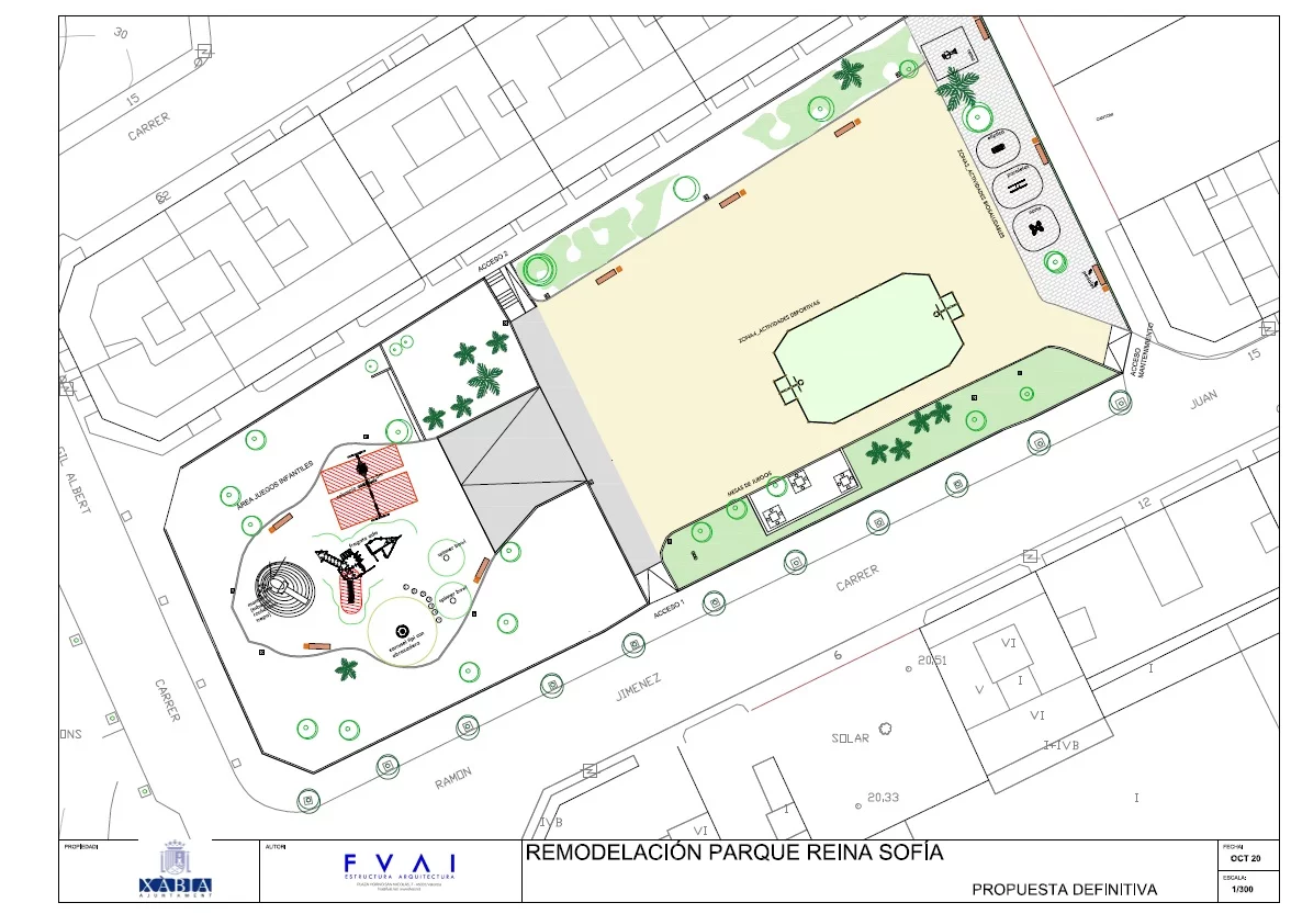 Plano de remodelación del Parque Reina Sofía