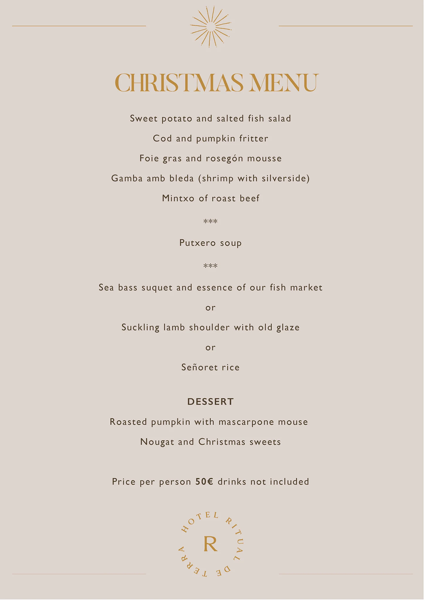 Christmas menu – Ritual de Terra