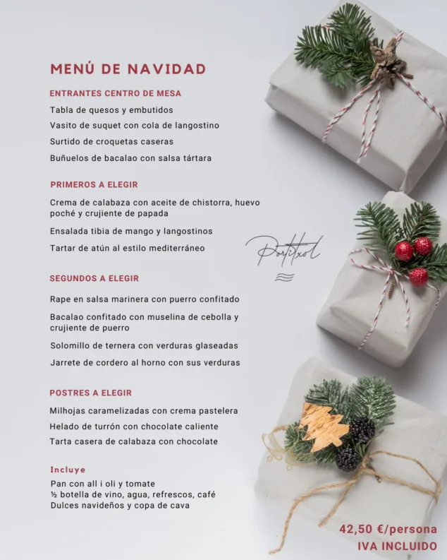 Imagen: Menú de Navidad en Restaurante Portitxol