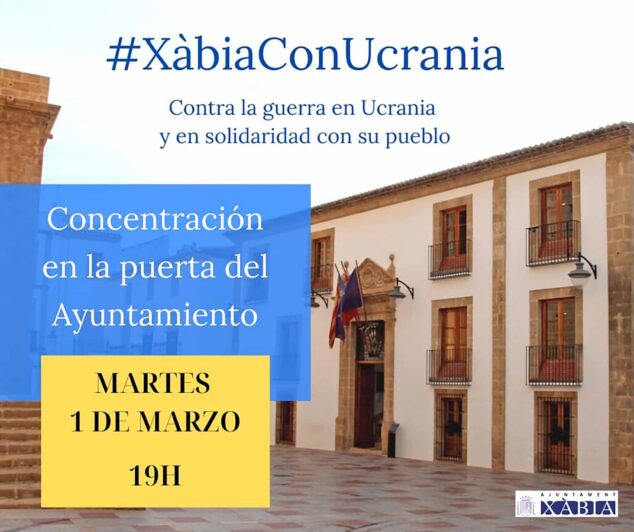 Imagen: Cartel de la concentración organizada contra la guerra en Ucrania