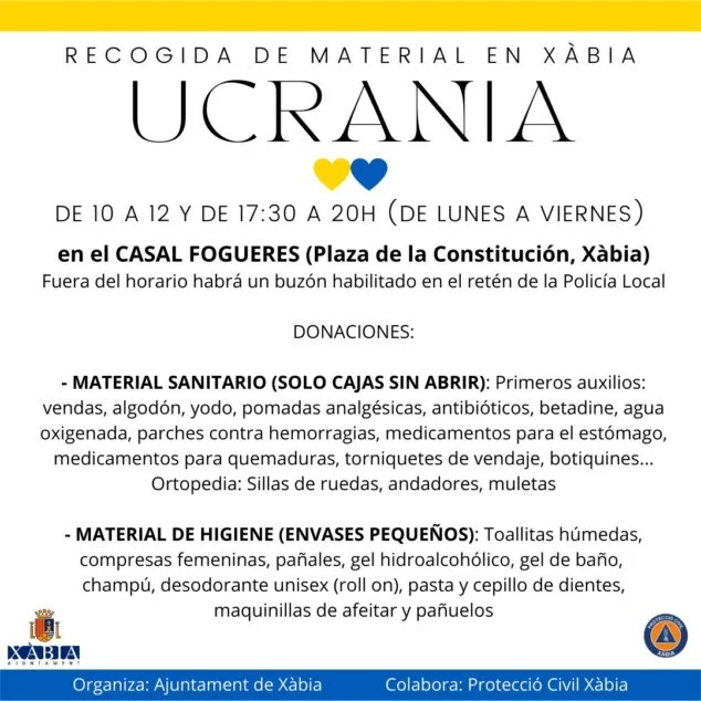 Imagen: Recogida de material para Ucrania