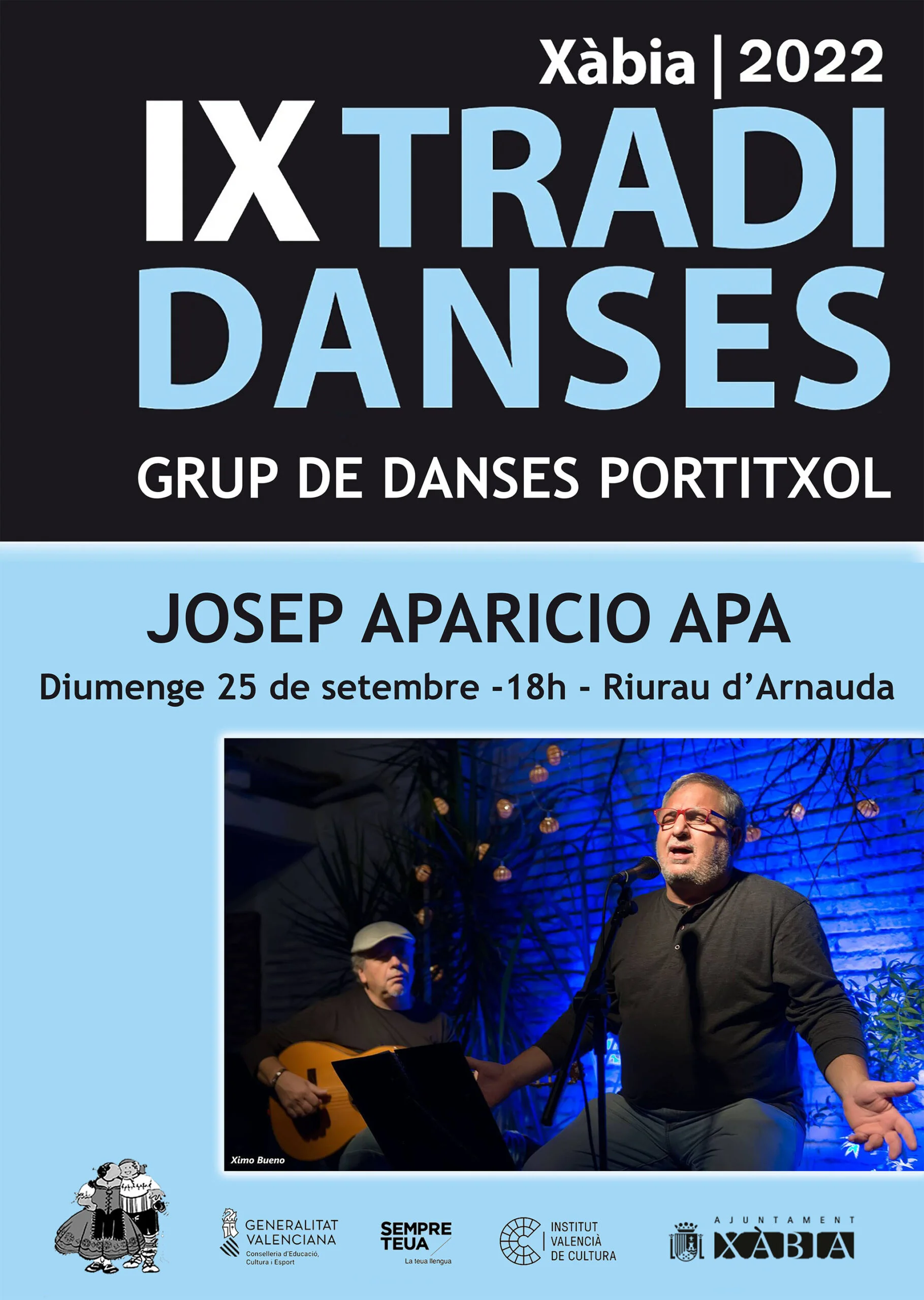 Cartel de la actuación de Josep Aparicio en el IX Tradidanses