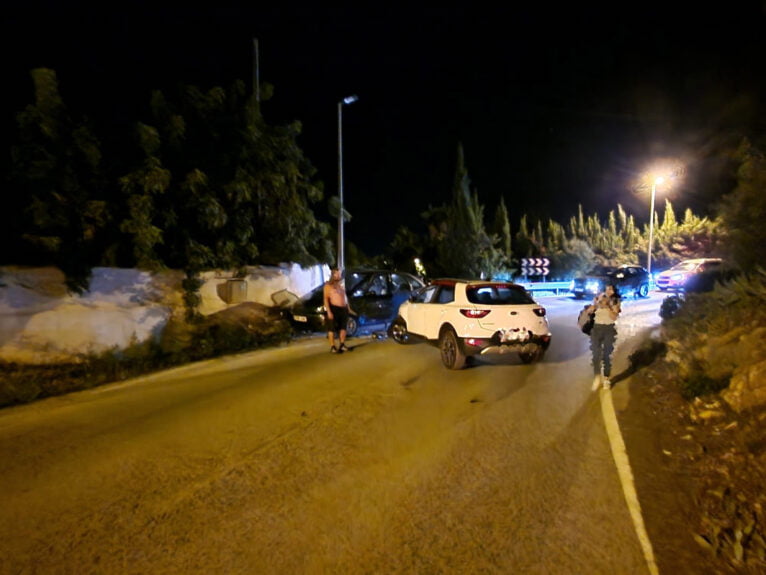 Colisión en la carretera de las planas