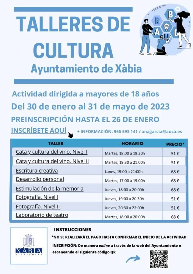 Imagen: Talleres y cursos de Xàbia 2023