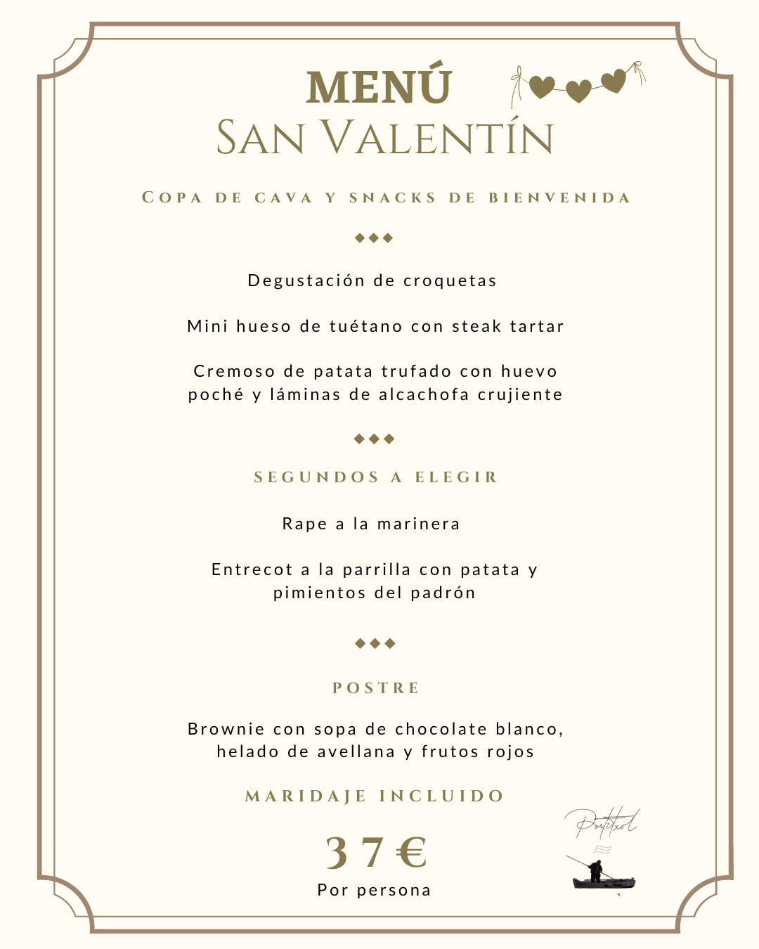 Menú San Valentín Restaurante Portitxol