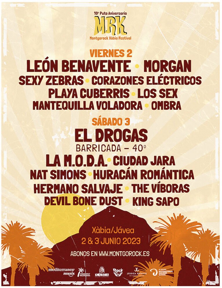 Cartel completo del Montgórock Xàbia Festival 2023