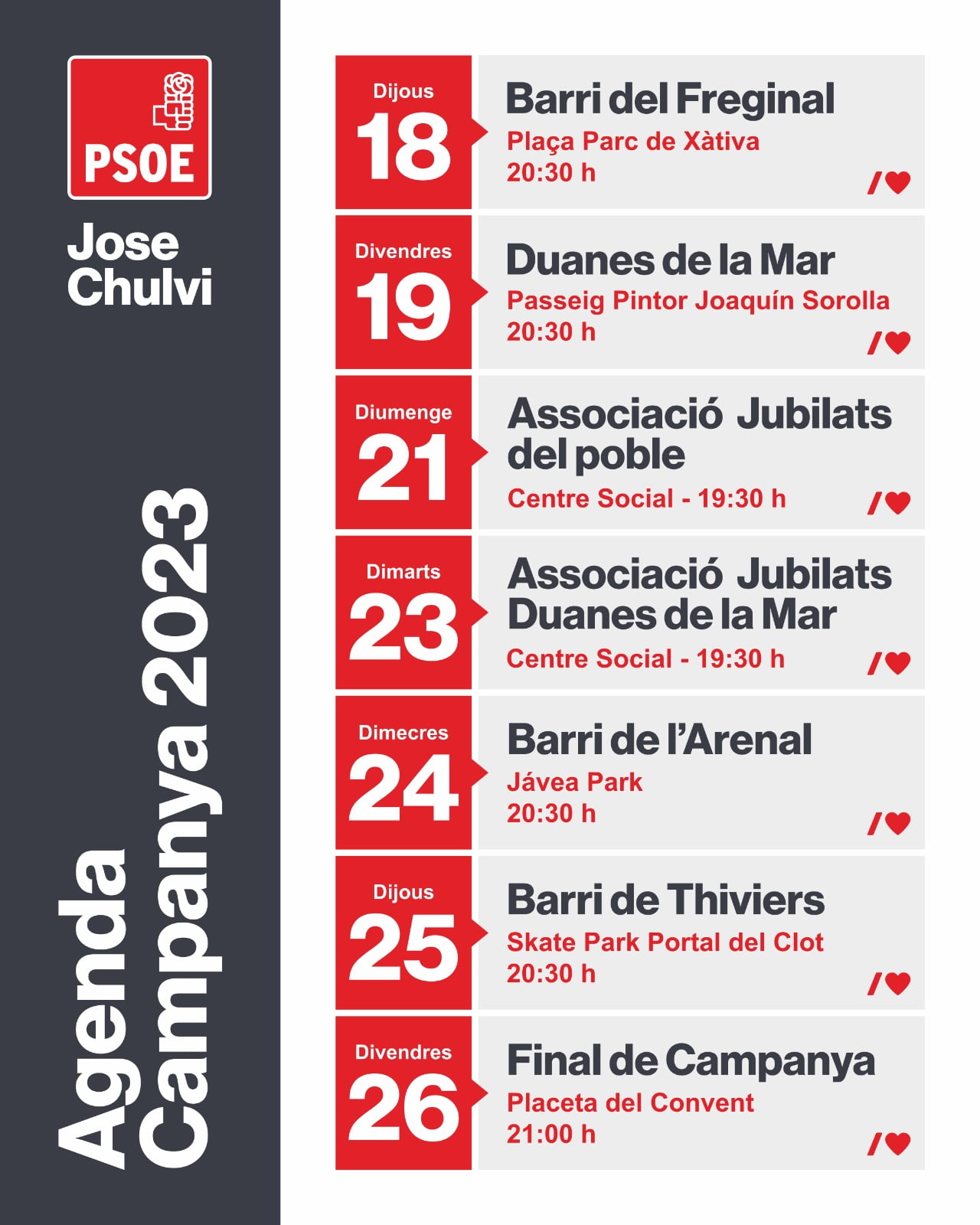 Actos PSOE Xàbia Campaña Electoral 2023