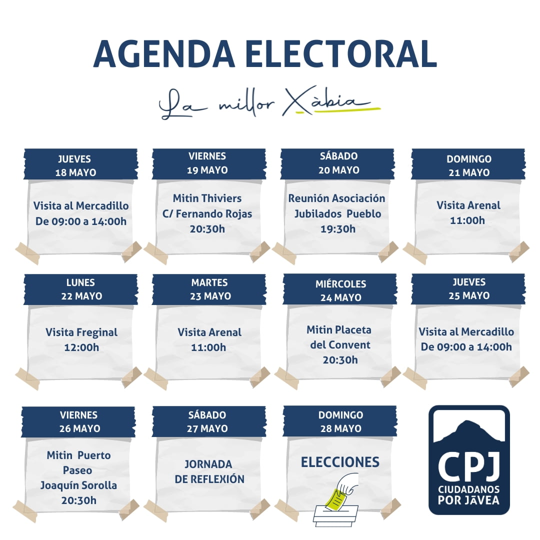 Calendario electoral de Ciudadanos por Jávea (CpJ)