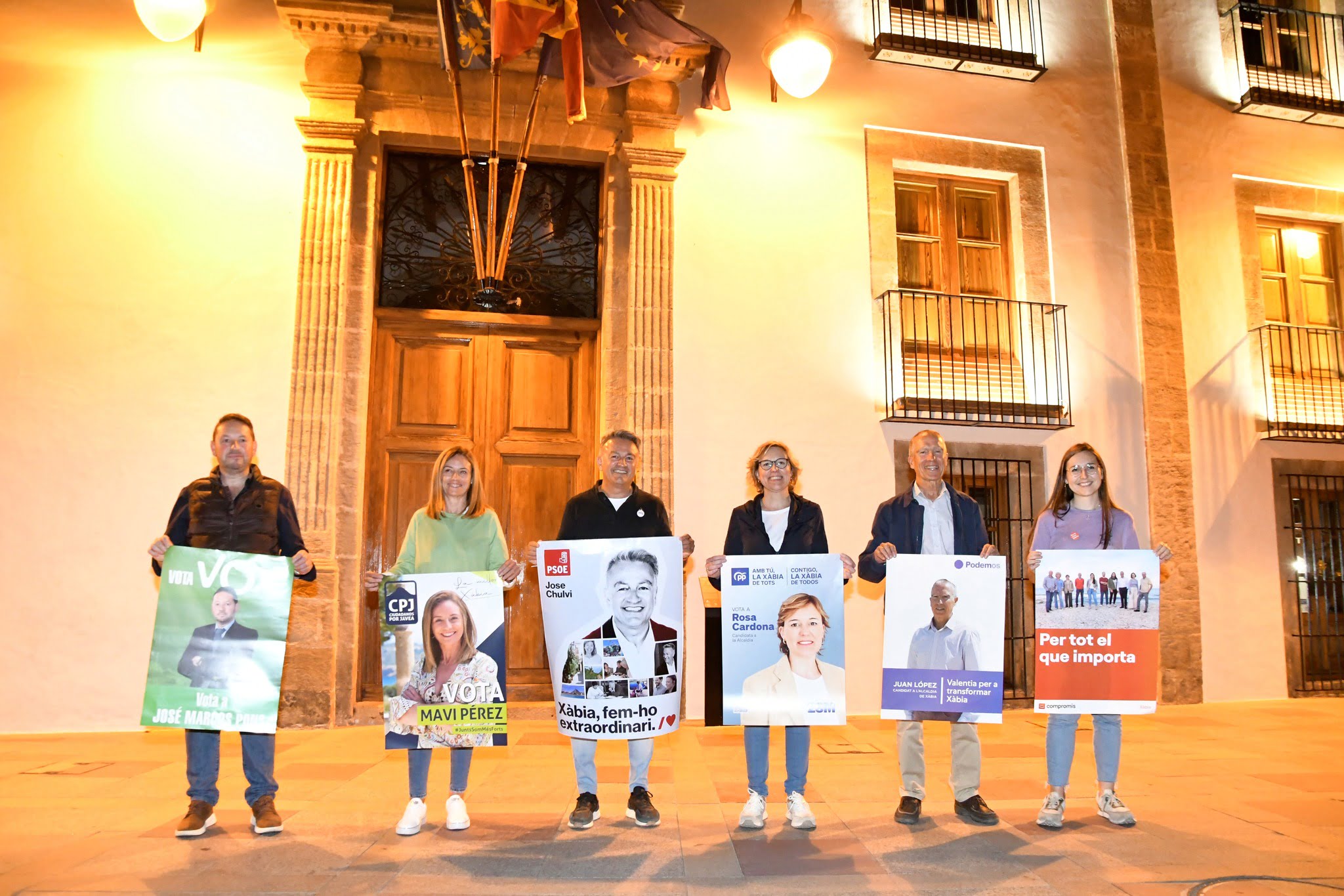 Los seis candidatos a la alcaldía de Xàbia | Foto Ajte Xàbia