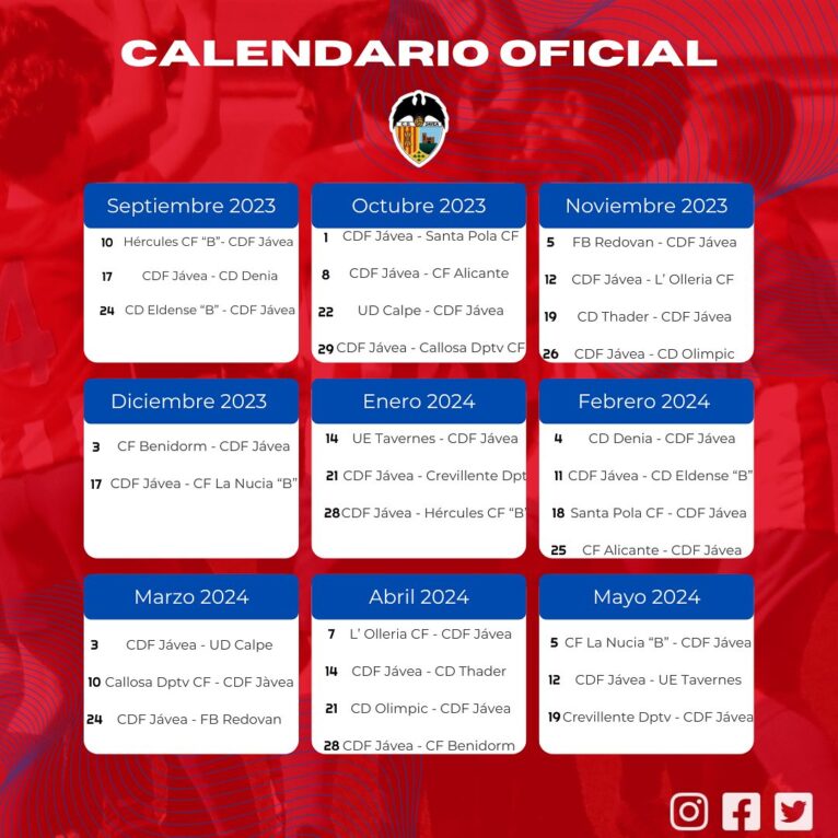 Calendario de partidos CD Jávea