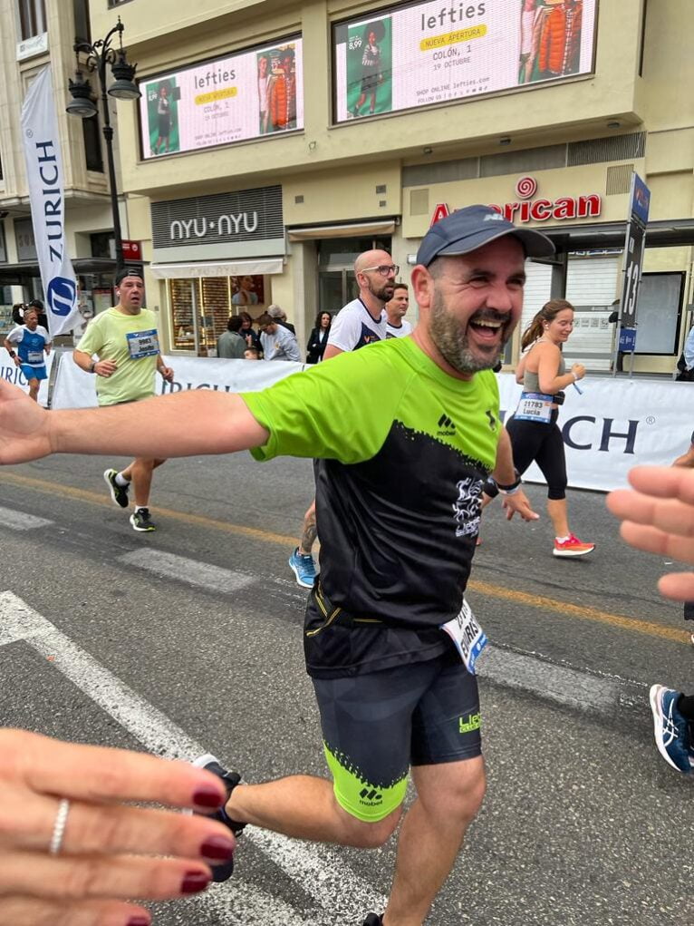 Evaristo durante la media maraton