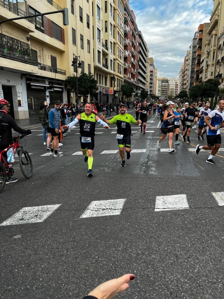 Fernando y Evaristo en la Media Maratón de Valencia