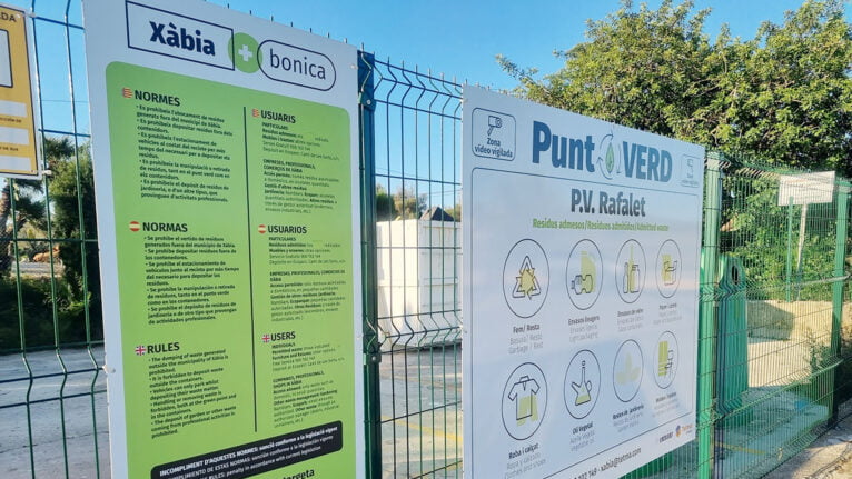 Punt Verd de reciclaje en Xàbia