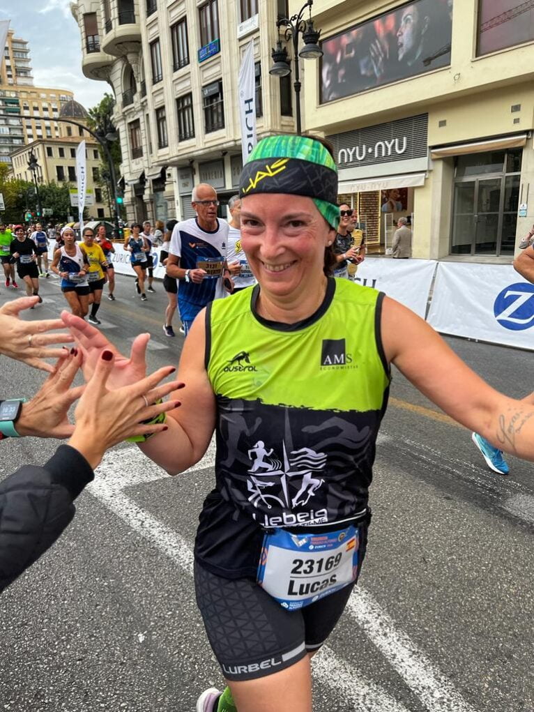 Rosa María en la media maratón de Valencia