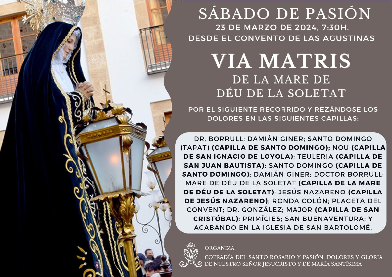 Celebración del Via Matris a la Virgen de la Soledad