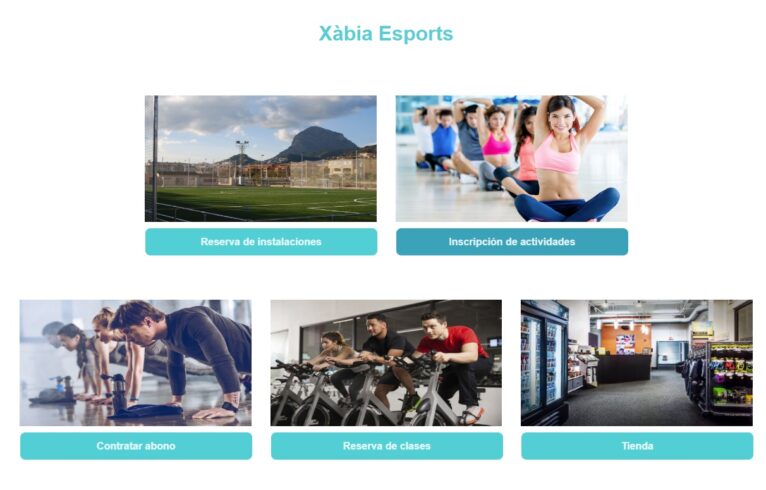 Nueva web de reservas del área de Deportes de Xàbia