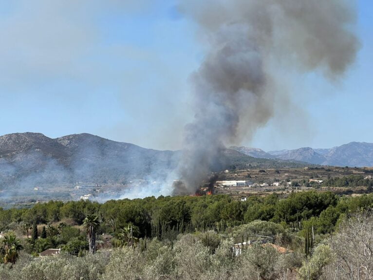 Incendio de vegetación declarado en Xàbia