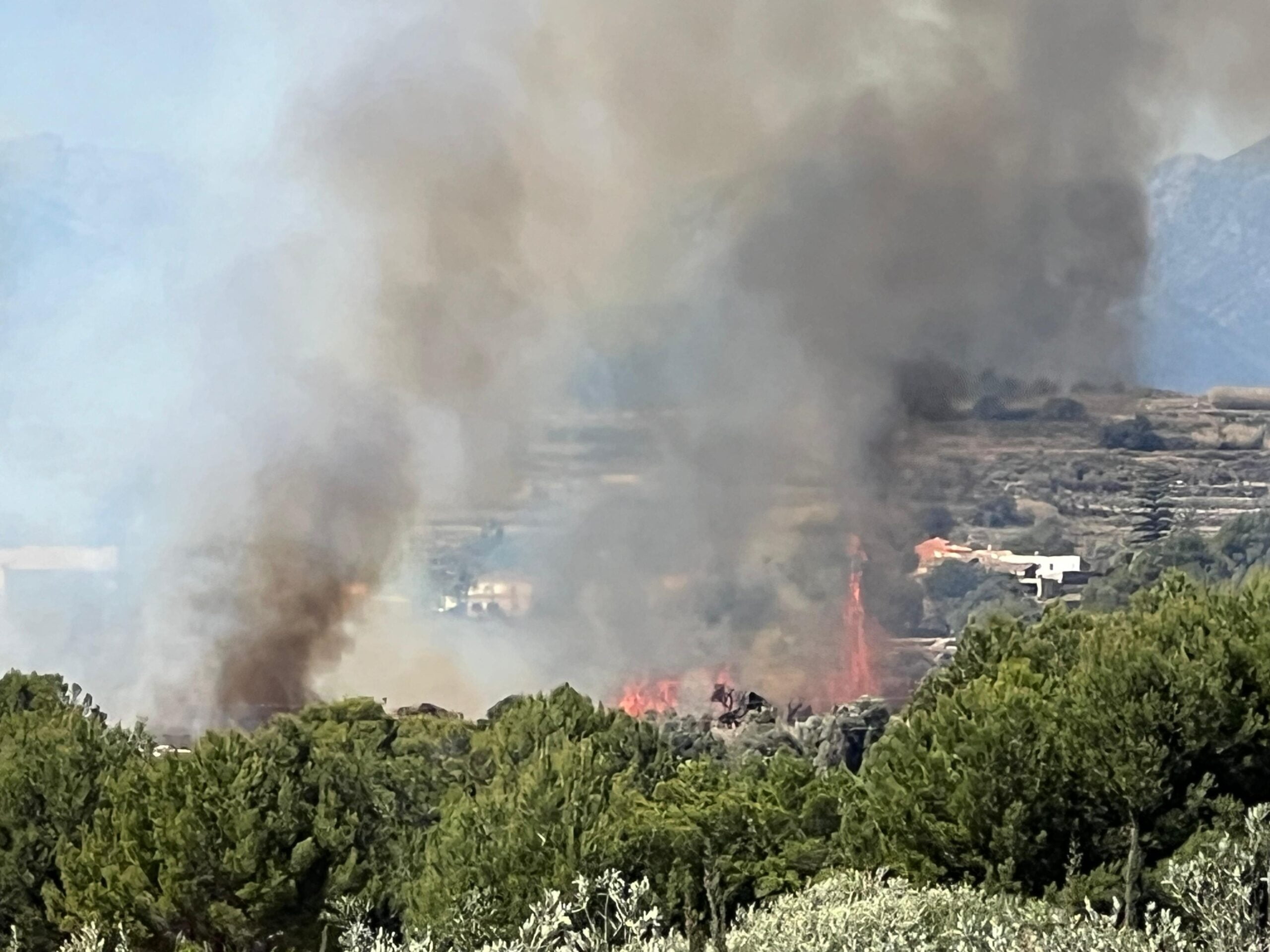 Incendio declarado en el barranc de la hiedra