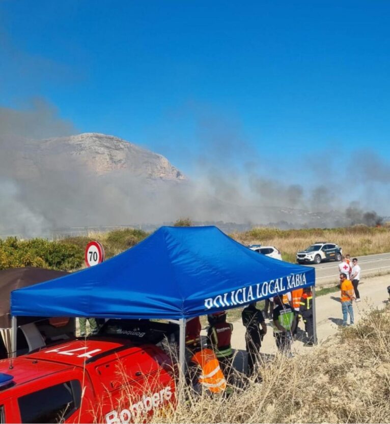 Puesto de Mando por el incendio declarado en Xàbia