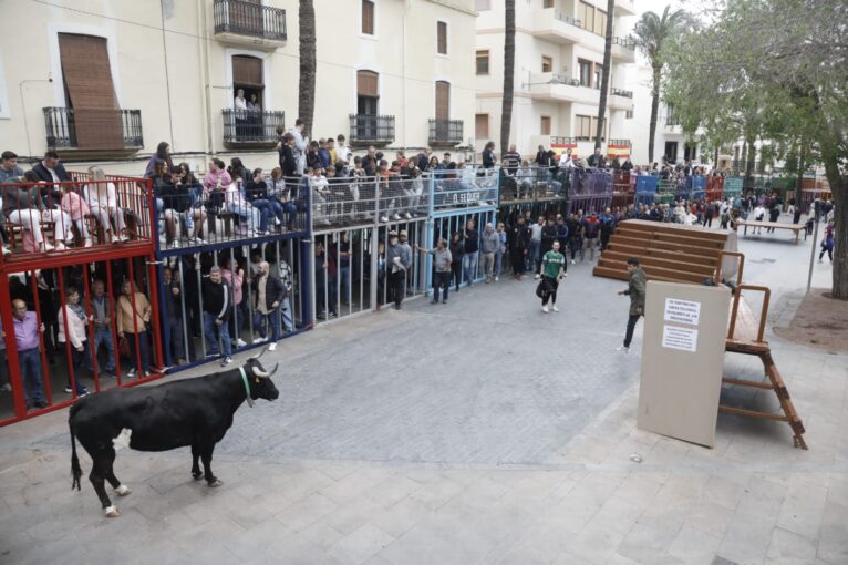 Gran ambiente en la primera sesión taurina de bous al carrer de Xàbia