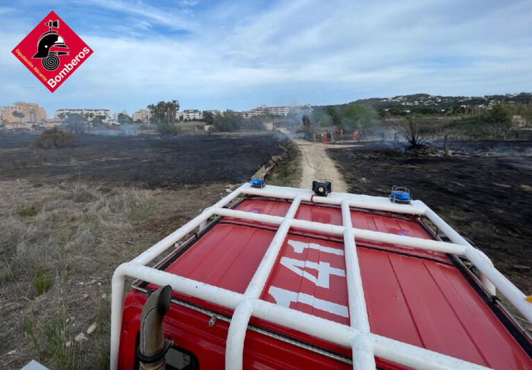 Superficie quemada en el Saladar de Xàbia