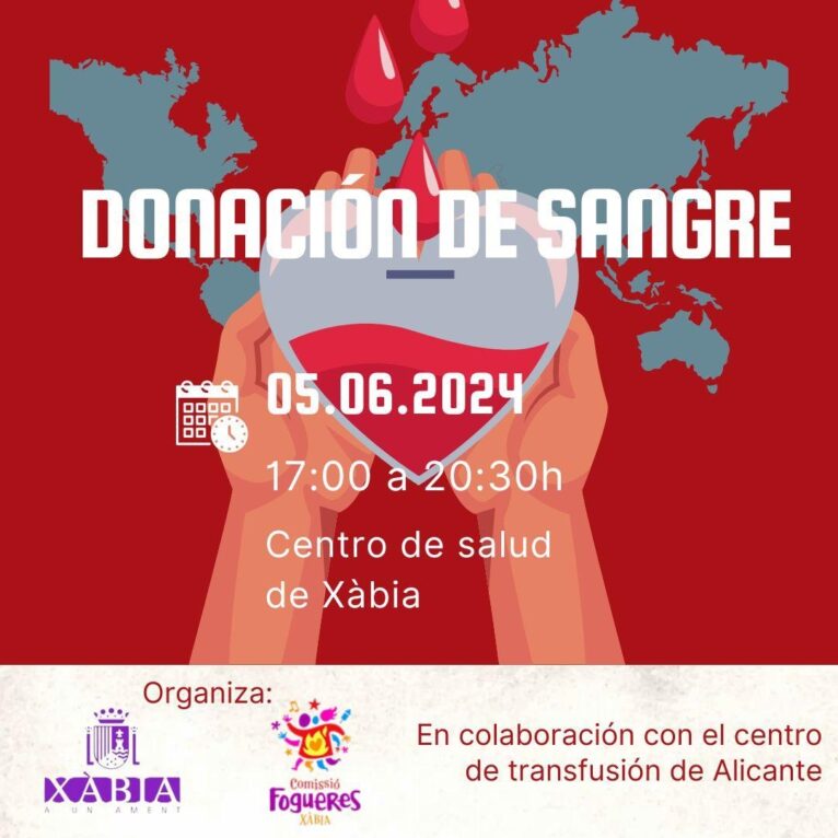 Cartel Donación de sangre Fogueres Xàbia 2024