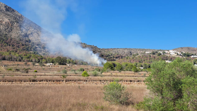 Imagen: Incendio de esta tarde cercano al Montgó