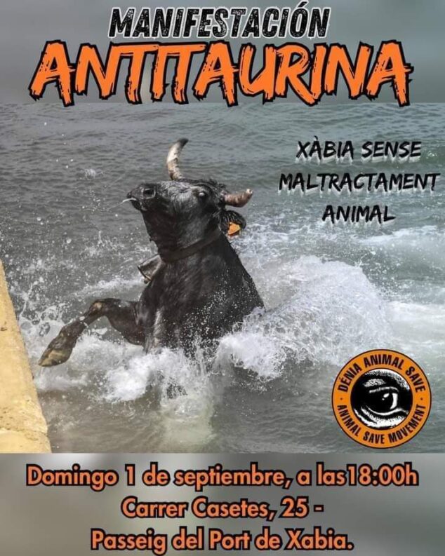 Imagen: Manifestación antitaurina en Xàbia