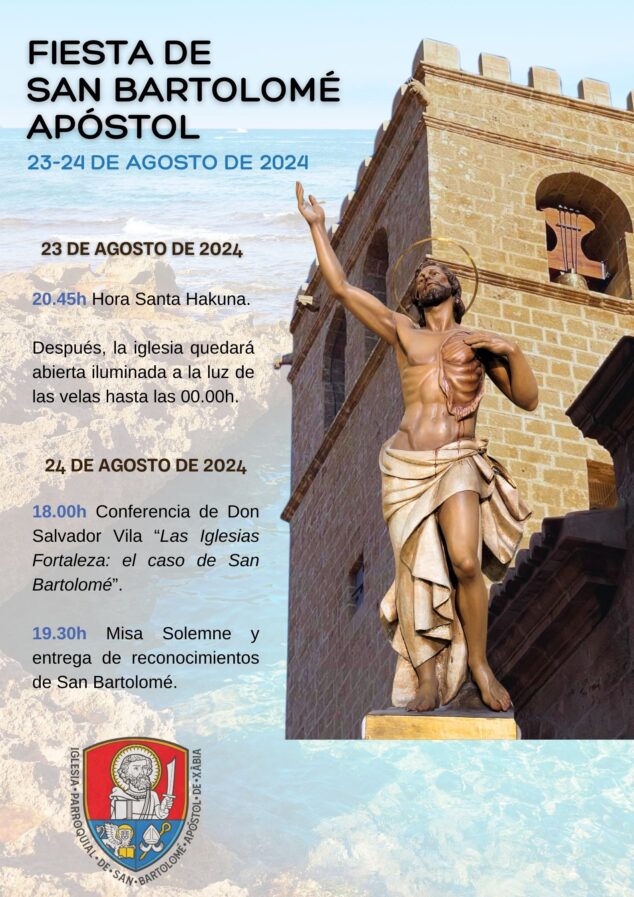 Imagen: Programa de actos por la festividad de San Bartolomé en Xàbia