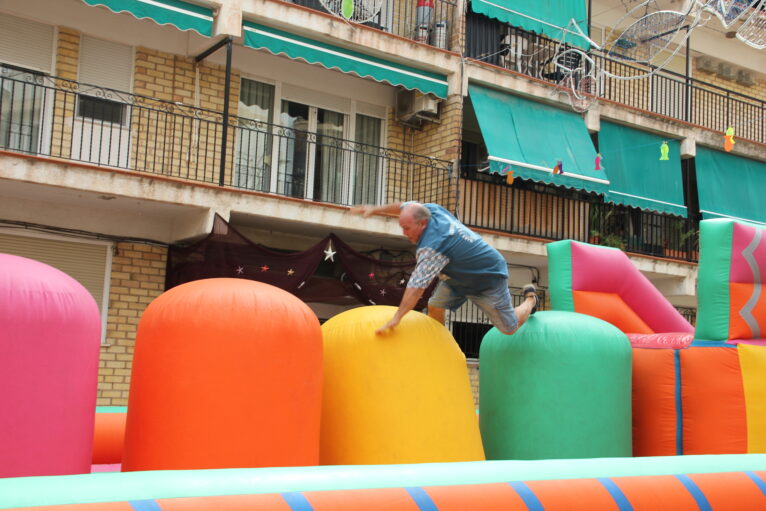 Una de las caídas en el Gran Prix de las Fiestas de Loreto de Xàbia