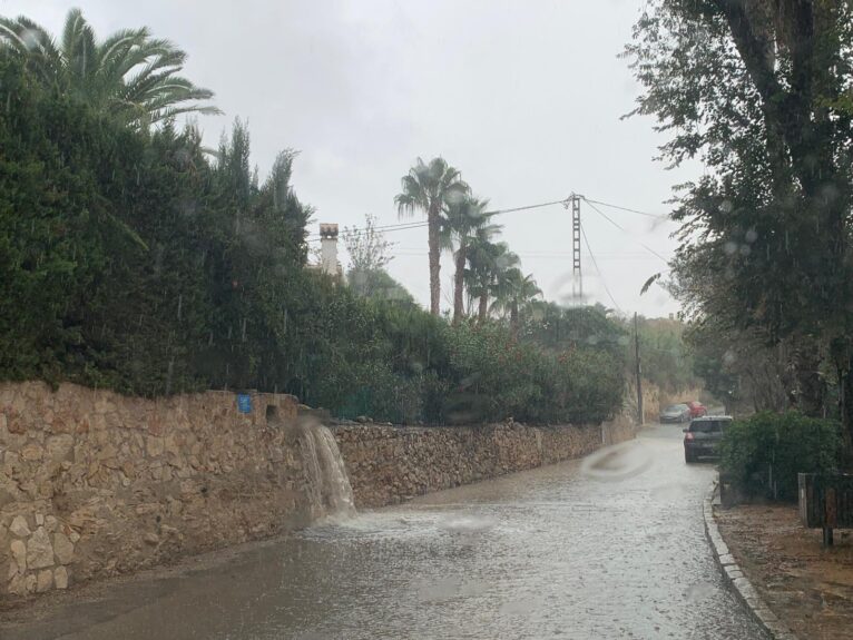 Intensa lluvia en Xàbia