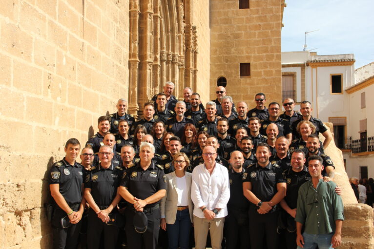 Plantilla de la Policía Local de Xàbia en el día de los Ángeles Custodios