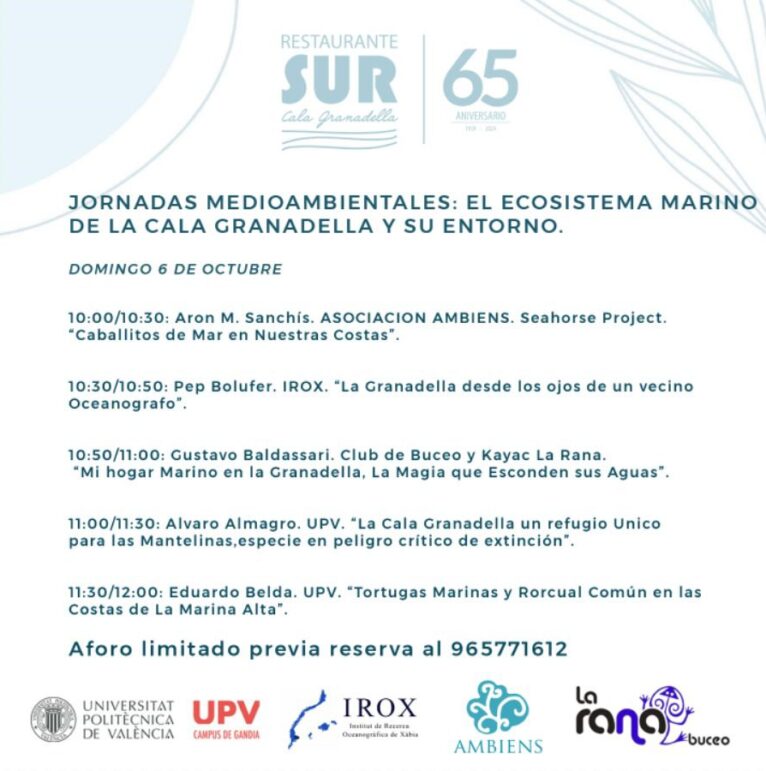 Programa de las Jornadas Medioambientales en Restaurante Sur